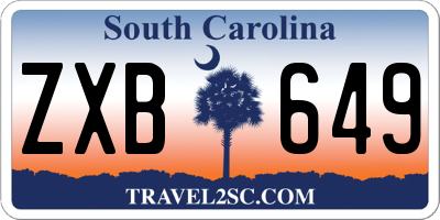 SC license plate ZXB649