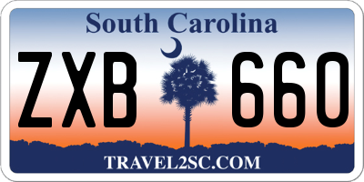 SC license plate ZXB660