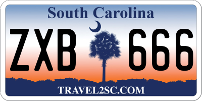 SC license plate ZXB666