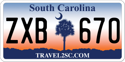 SC license plate ZXB670