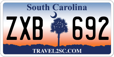 SC license plate ZXB692