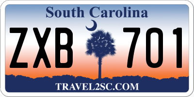 SC license plate ZXB701