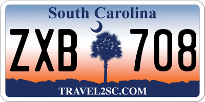 SC license plate ZXB708