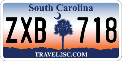 SC license plate ZXB718