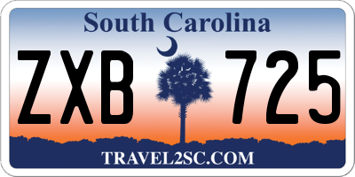 SC license plate ZXB725