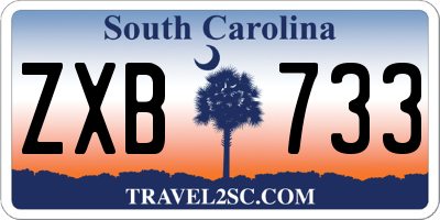 SC license plate ZXB733