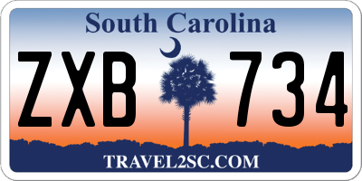 SC license plate ZXB734