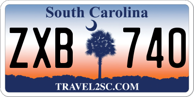 SC license plate ZXB740
