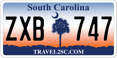 SC license plate ZXB747