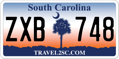 SC license plate ZXB748