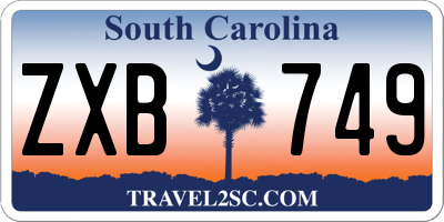 SC license plate ZXB749