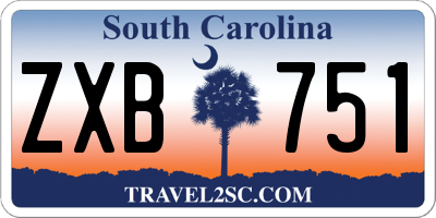 SC license plate ZXB751