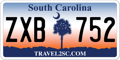 SC license plate ZXB752