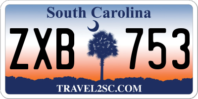 SC license plate ZXB753