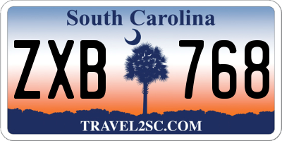 SC license plate ZXB768