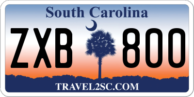 SC license plate ZXB800