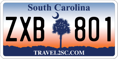 SC license plate ZXB801
