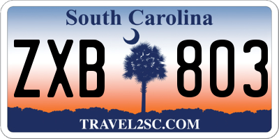 SC license plate ZXB803