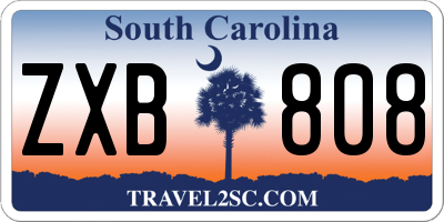 SC license plate ZXB808