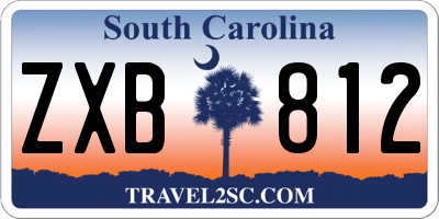 SC license plate ZXB812