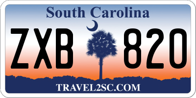 SC license plate ZXB820