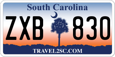 SC license plate ZXB830