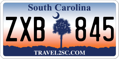 SC license plate ZXB845