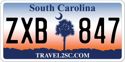 SC license plate ZXB847