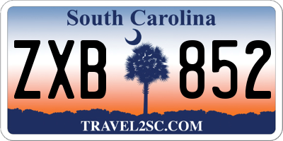 SC license plate ZXB852