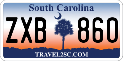 SC license plate ZXB860