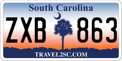 SC license plate ZXB863