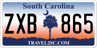 SC license plate ZXB865