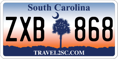 SC license plate ZXB868