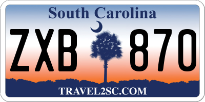 SC license plate ZXB870