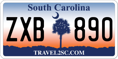 SC license plate ZXB890