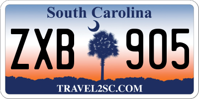 SC license plate ZXB905