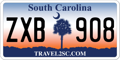 SC license plate ZXB908