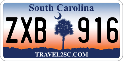 SC license plate ZXB916
