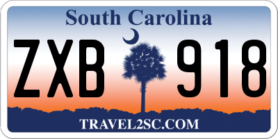 SC license plate ZXB918