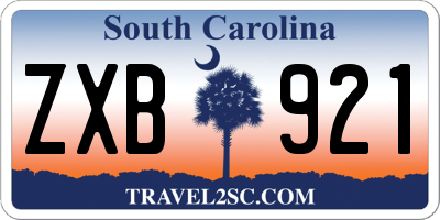 SC license plate ZXB921