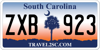 SC license plate ZXB923