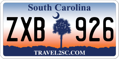 SC license plate ZXB926
