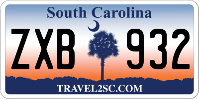 SC license plate ZXB932