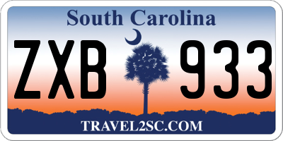 SC license plate ZXB933