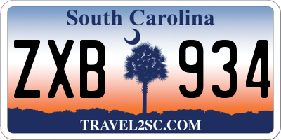 SC license plate ZXB934
