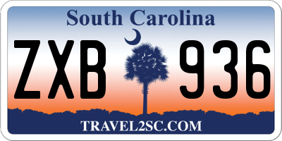 SC license plate ZXB936