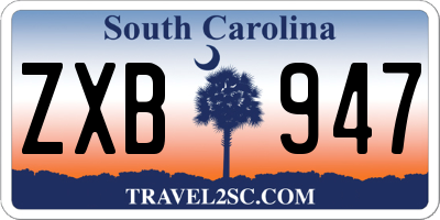 SC license plate ZXB947