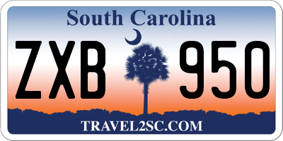 SC license plate ZXB950