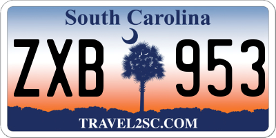 SC license plate ZXB953