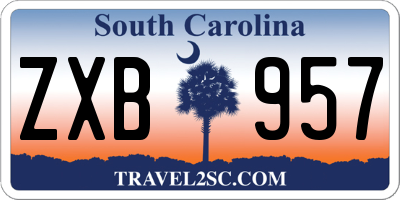 SC license plate ZXB957